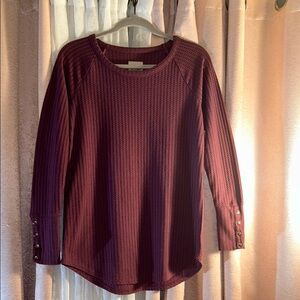 Chaser Size M Burgundy Long Sleeve Thermal Top